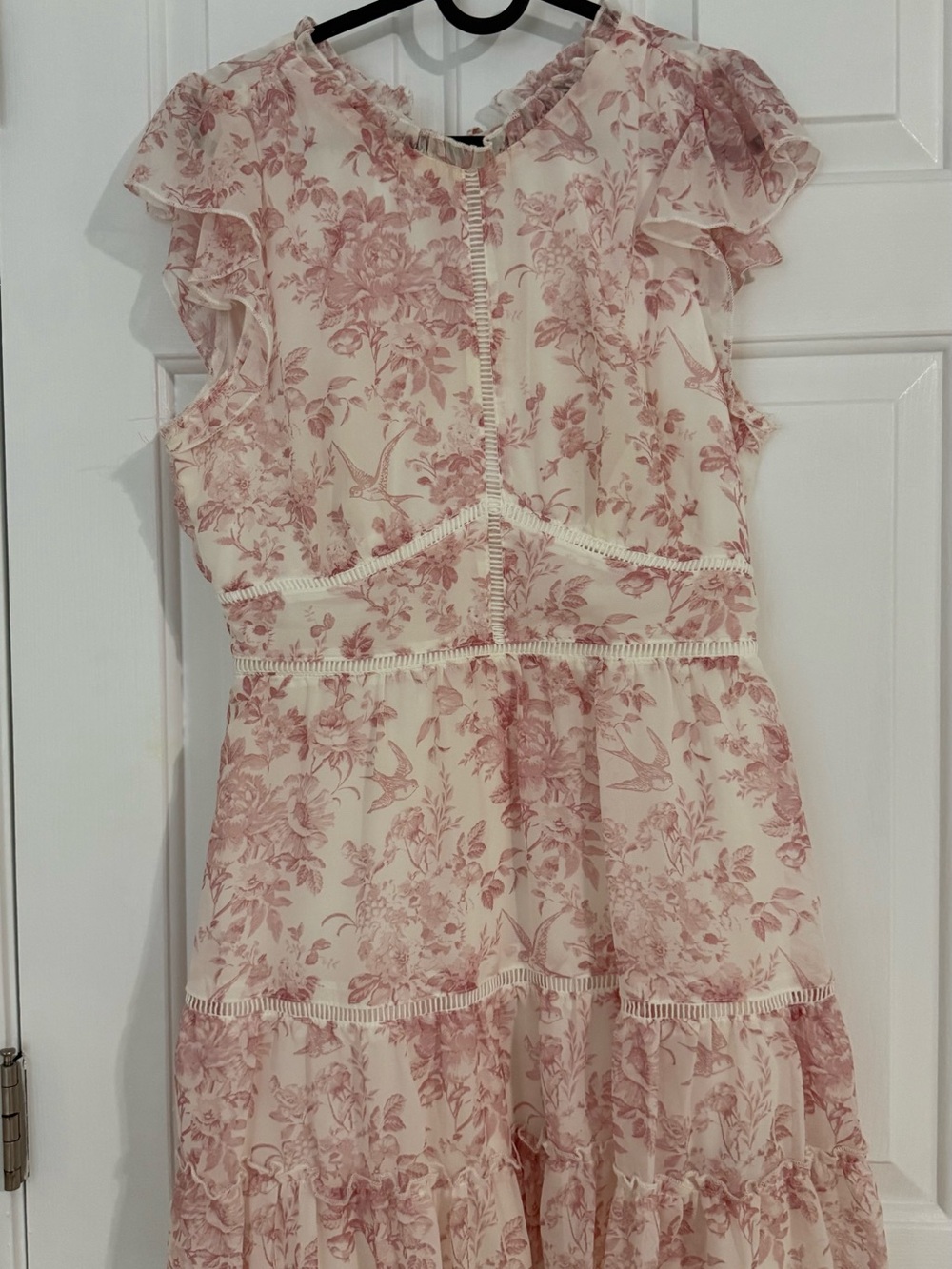 Trixxi Pink Floral Tiered Ruffle Dress